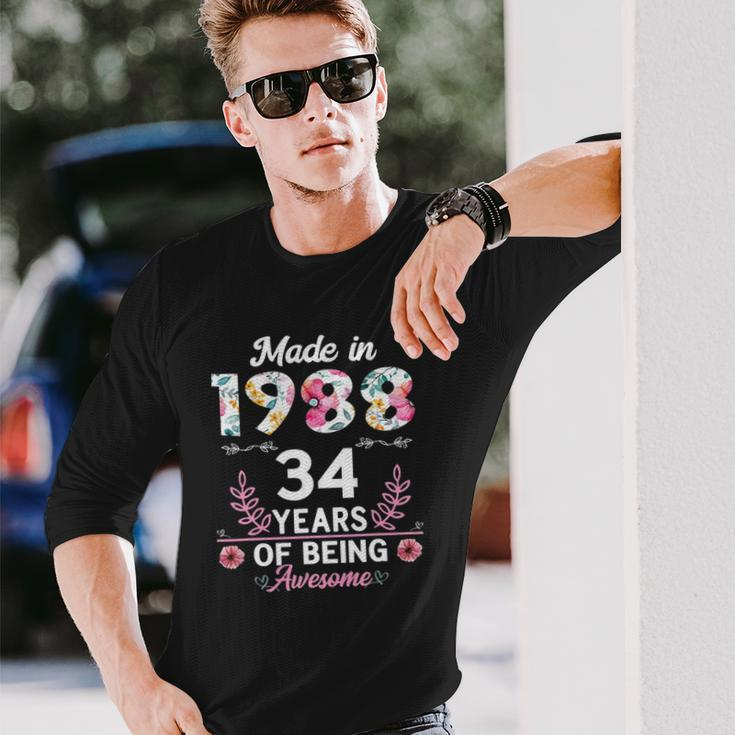 34 Years Old 34Th Birthday Born In 1988 Girls Long Sleeve T-Shirt Gifts for Him