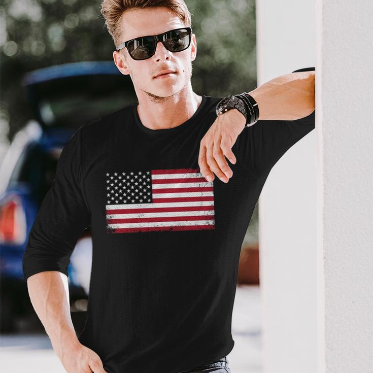 4Th Of July American Flag Vintage Usa Patriotic Long Sleeve T-Shirt T-Shirt Gifts for Him
