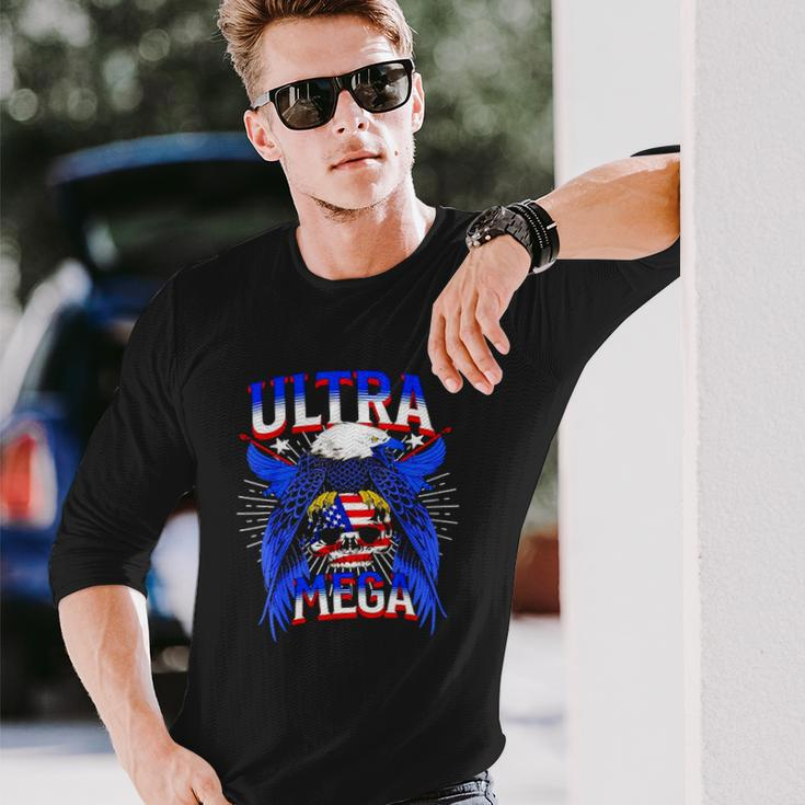 America Eagle Skull Ultra Mega The Great Maga King Ultra Mega Patriot Long Sleeve T-Shirt T-Shirt Gifts for Him