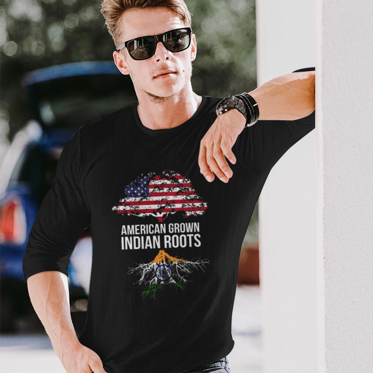 American Grown With Indian Roots India Tee Long Sleeve T-Shirt T-Shirt Gifts for Him