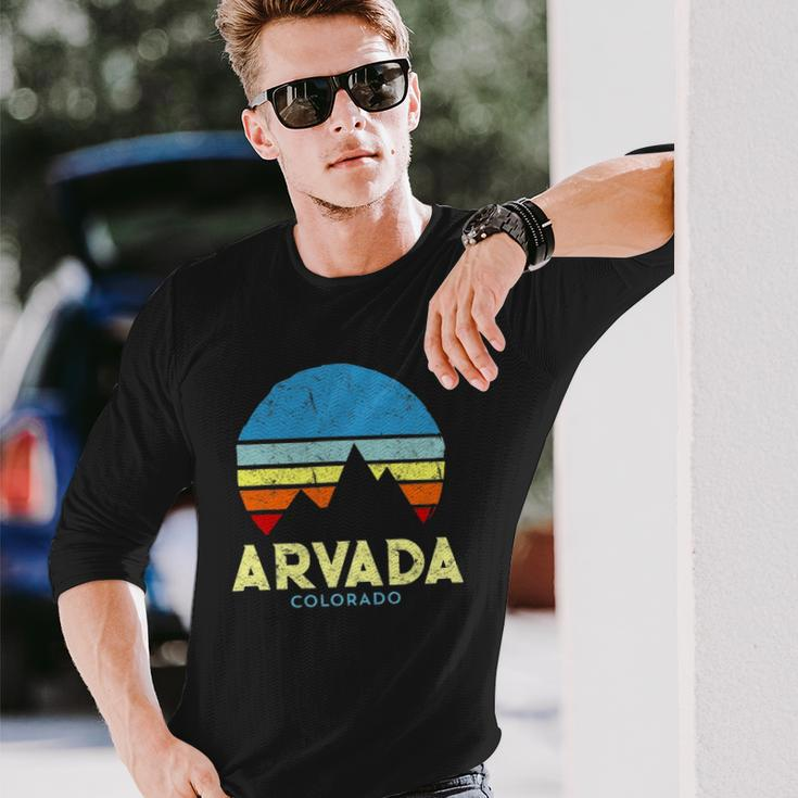 Arvada Colorado Mountains Vintage Retro Long Sleeve T-Shirt T-Shirt Gifts for Him