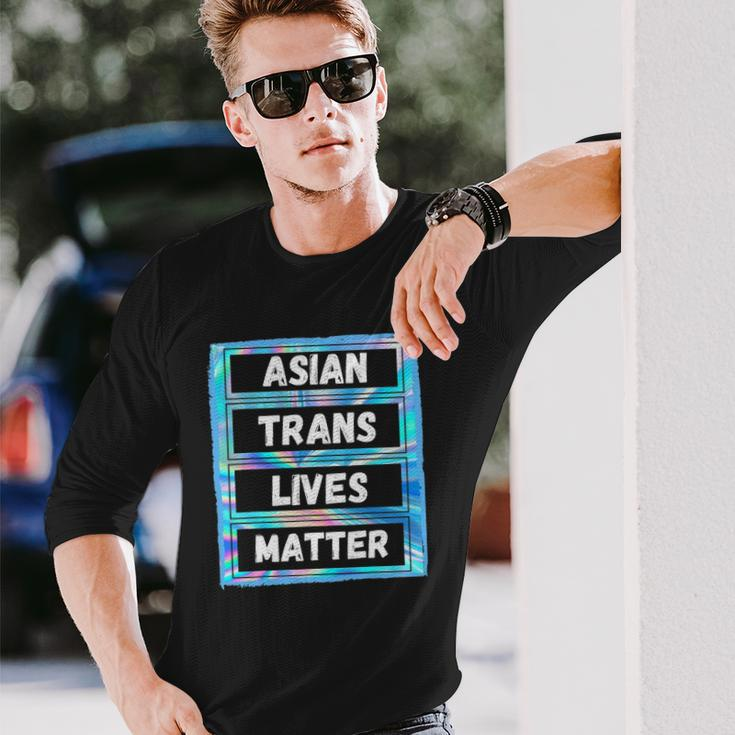 Asian Trans Lives Matter Lgbtq Transsexual Pride Flag Long Sleeve T-Shirt T-Shirt Gifts for Him