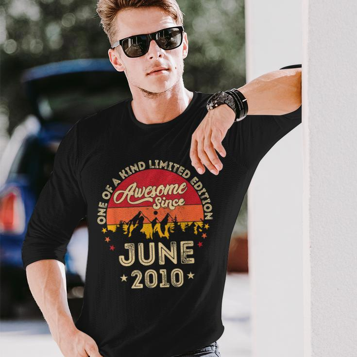 Awesome Since June 2010 Vintage 12Th Birthday V2 Long Sleeve T-Shirt Gifts for Him