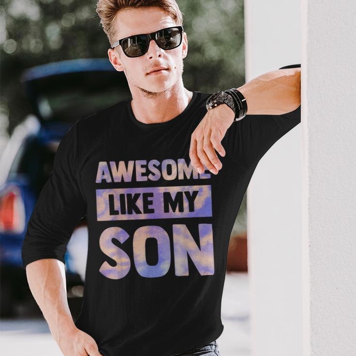 Awesome Like My Son Matching Fathers Day Kid Tie Dye Long Sleeve T-Shirt Gifts for Him