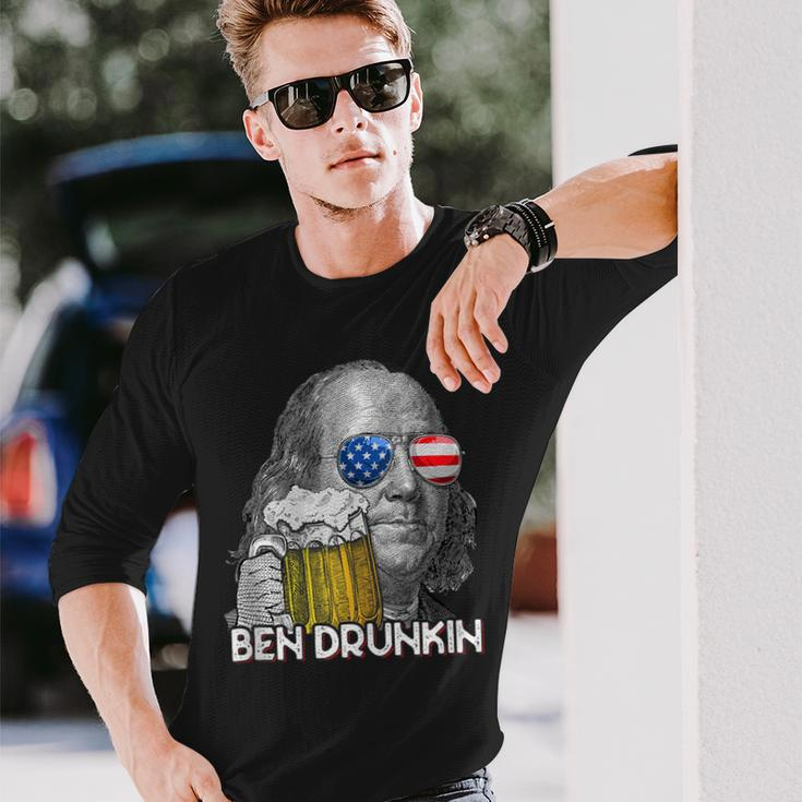 Ben Drankin Drunking 4Th Of July Beer Men Woman Long Sleeve T-Shirt Gifts for Him