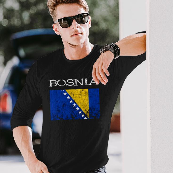 Bosnia-Herzegovina Bosnian Flag Bosnian Pride Bosnian Roots Long Sleeve T-Shirt Gifts for Him