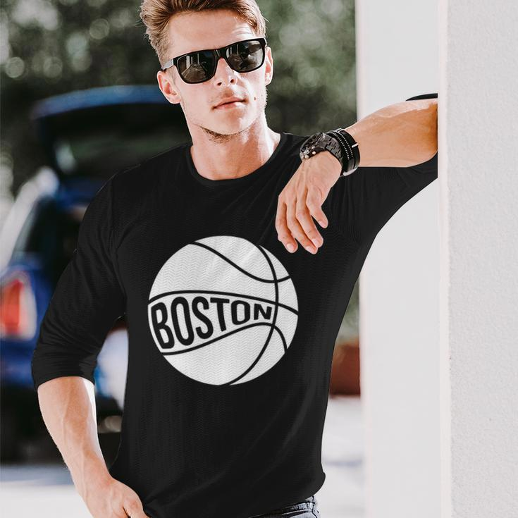 Boston Retro City Massachusetts State Basketball Long Sleeve T-Shirt T-Shirt Gifts for Him