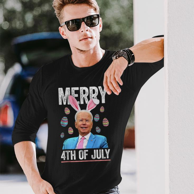 Bunny Joe Biden 4Th Of July Happy Easter Day V2 Long Sleeve T-Shirt Gifts for Him