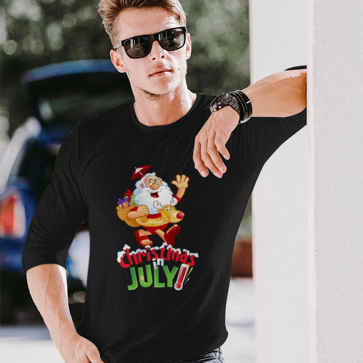 Christmas In July Summer Reindeer Float Xmas Long Sleeve T-Shirt T-Shirt Gifts for Him