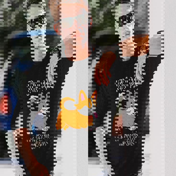 Corgi Dad Like A Regular Dad Only Cooler Corgi Long Sleeve T-Shirt Gifts for Him