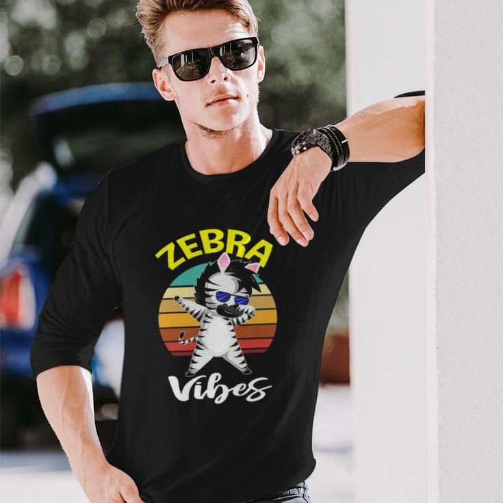 Dabbing Zebra Vibes Zoo Animal For Long Sleeve T-Shirt T-Shirt Gifts for Him