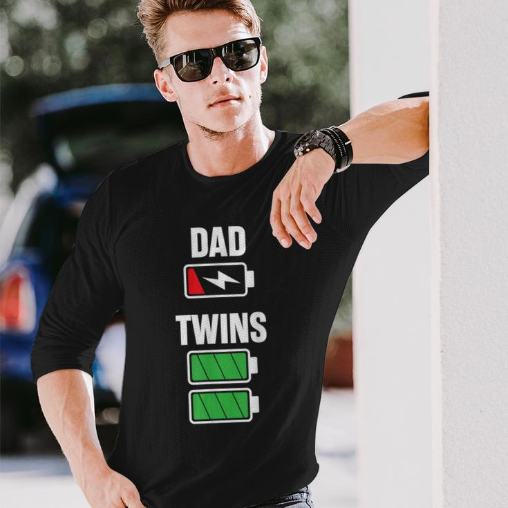 Dad Fathers Day Birthday Twins Twin Dad Long Sleeve T-Shirt Gifts for Him