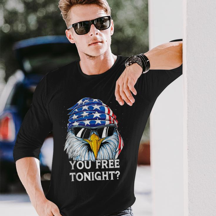 Eagle Women Men Vintage 4Th Of July You Free Tonight Long Sleeve T-Shirt Gifts for Him