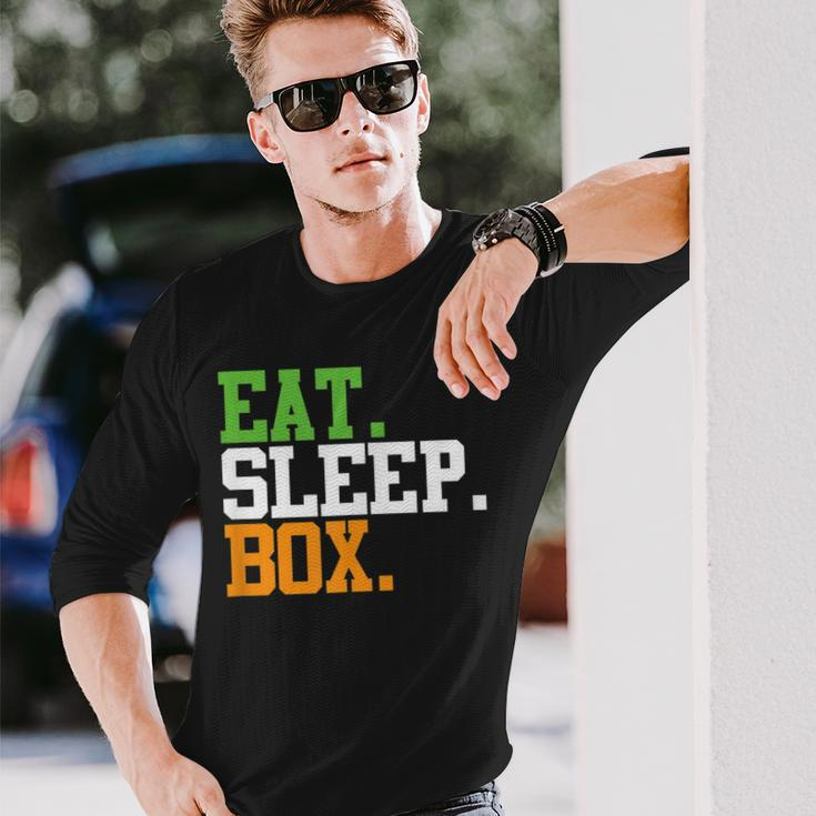 Eat Sleep Box Irish Pride Boxing Long Sleeve T-Shirt Gifts for Him