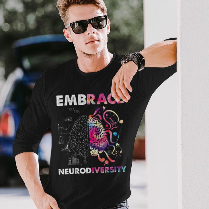 Embrace Neurodiversity Funny V4 Unisex Long Sleeve Gifts for Him