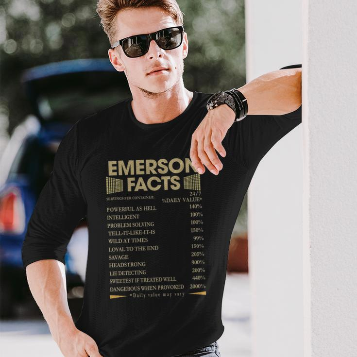 Emerson Name Emerson Facts Long Sleeve T-Shirt Gifts for Him