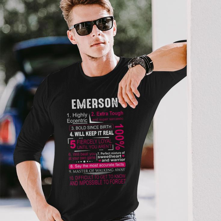 Emerson Name Emerson Name Long Sleeve T-Shirt Gifts for Him