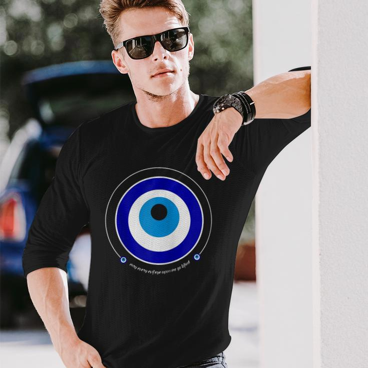 Evil Eye Greek Nazar May Every Evil Eye Upon You Go Blind Zip Long Sleeve T-Shirt T-Shirt Gifts for Him