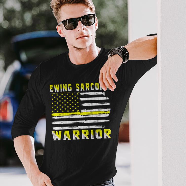 Ewings Sarcoma Warrior Usa Flag United States Flag Yellow Ribbon Ewings Sarcoma Ewings Sarcoma Awareness Unisex Long Sleeve Gifts for Him