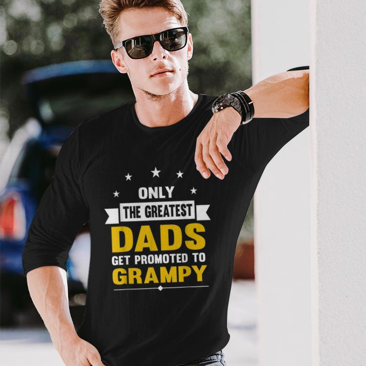 Family 365 The Greatest Dads Get Promoted To Grampy Grandpa Long Sleeve T-Shirt T-Shirt Gifts for Him
