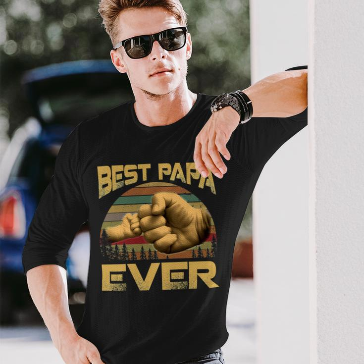 Father Grandpa Best Papa Ever Retro Vintage 54 Dad Long Sleeve T-Shirt Gifts for Him