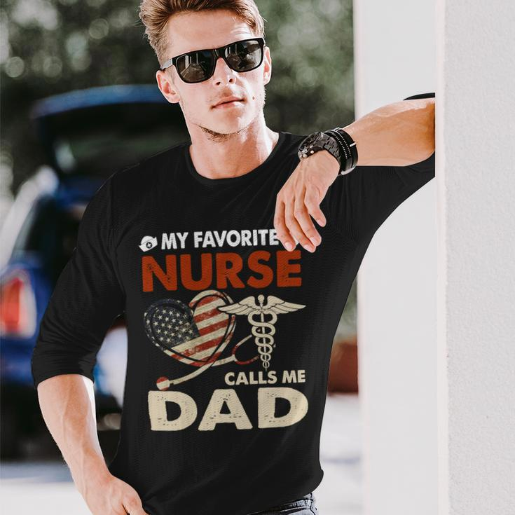 Father Grandpa My Favorite Nurse Calls Me Daddad Papa Gi333 Dad Long Sleeve T-Shirt Gifts for Him