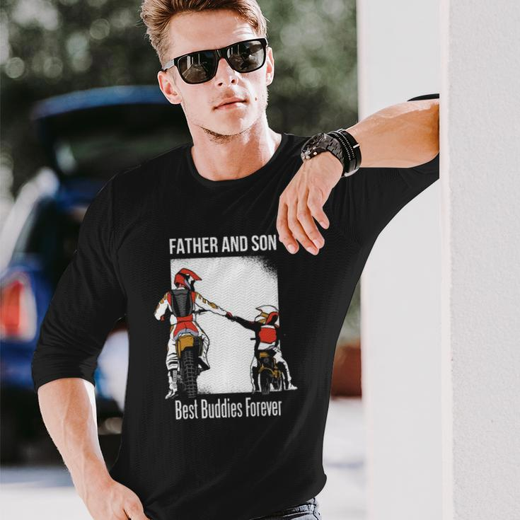 Father And Son Best Buddies Forever Fist Bump Dirt Bike Long Sleeve T-Shirt T-Shirt Gifts for Him