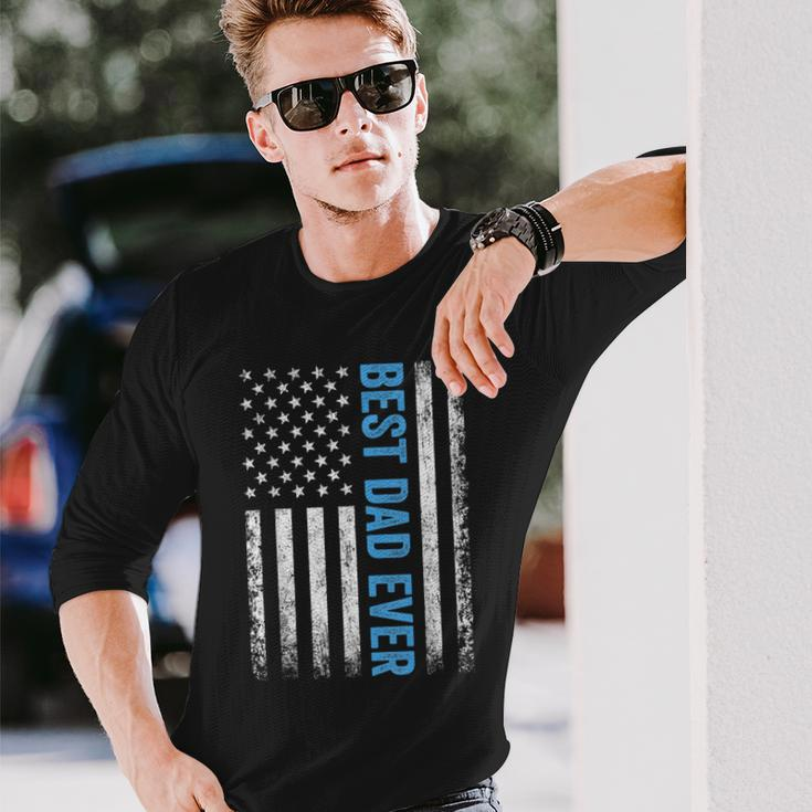 Fathers Day Best Dad Ever With Us American Flag V2 Long Sleeve T-Shirt T-Shirt Gifts for Him