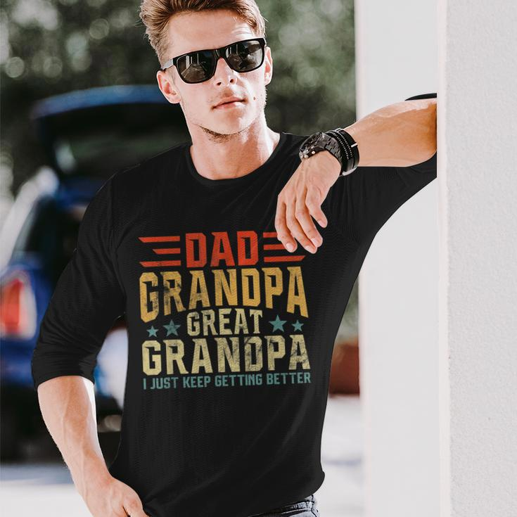 Fathers Day From Grandkids Dad Grandpa Great Grandpa Long Sleeve T-Shirt Gifts for Him