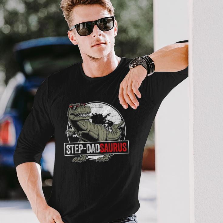 Fathers Day Step Dadsaurusrex Dinosaur Step Dad Long Sleeve T-Shirt T-Shirt Gifts for Him