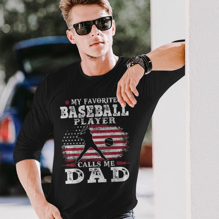 Favorite Baseball Player Calls Me Dad V2 Unisex Long Sleeve Gifts for Him