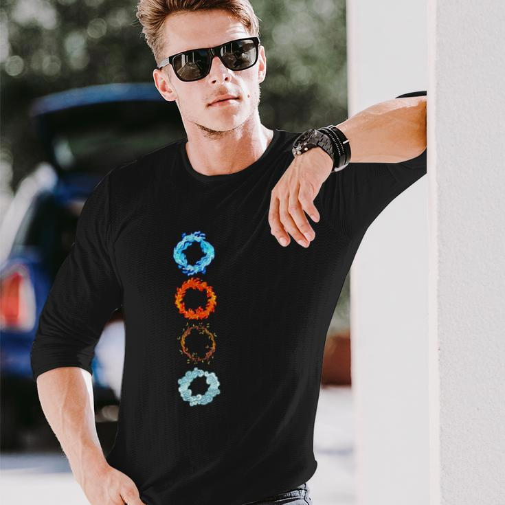 Four Elements Air Earth Fire Water Ancient Alchemy Symbols Long Sleeve T-Shirt T-Shirt Gifts for Him
