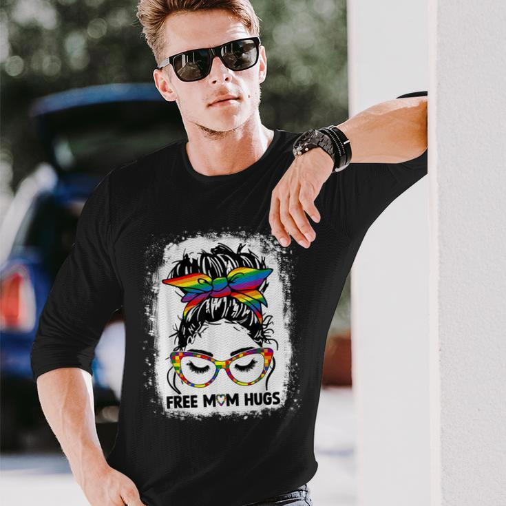 Free Mom Hugs Messy Bun Lgbt Pride Rainbow V2 Long Sleeve T-Shirt T-Shirt Gifts for Him