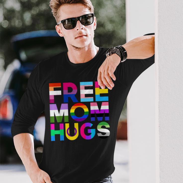 Free Mom Hugs Rainbow Lgbtq Lgbt Pride Month Long Sleeve T-Shirt T-Shirt Gifts for Him