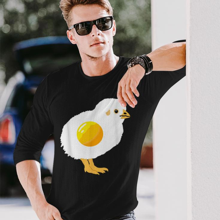 Fried Egg Chicken Sunny Side Up Egg Yolk Breakfast Food Long Sleeve T-Shirt Gifts for Him