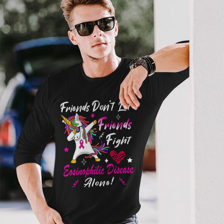 Friends Dont Let Friends Fight Eosinophilic Disease Alone Pink Ribbon Eosinophilic Disease Eosinophilic Disease Awareness Unisex Long Sleeve Gifts for Him