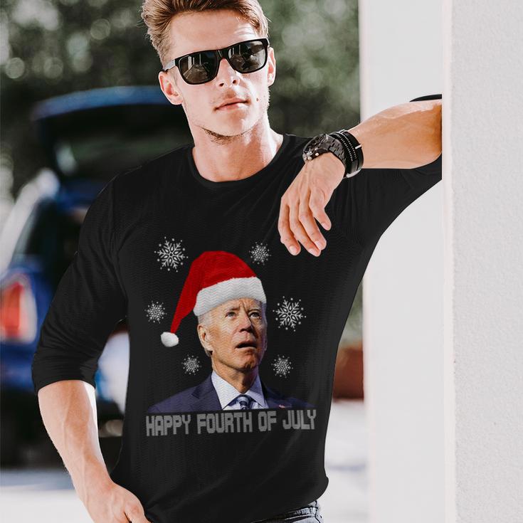 Funny Anti Joe Biden Happy 4Th Of July Merry Christmas Unisex Long Sleeve Gifts for Him