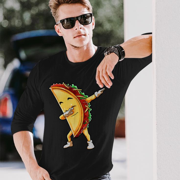 Funny Dabbing Taco Cinco De May Mexican Food Unisex Long Sleeve Gifts for Him