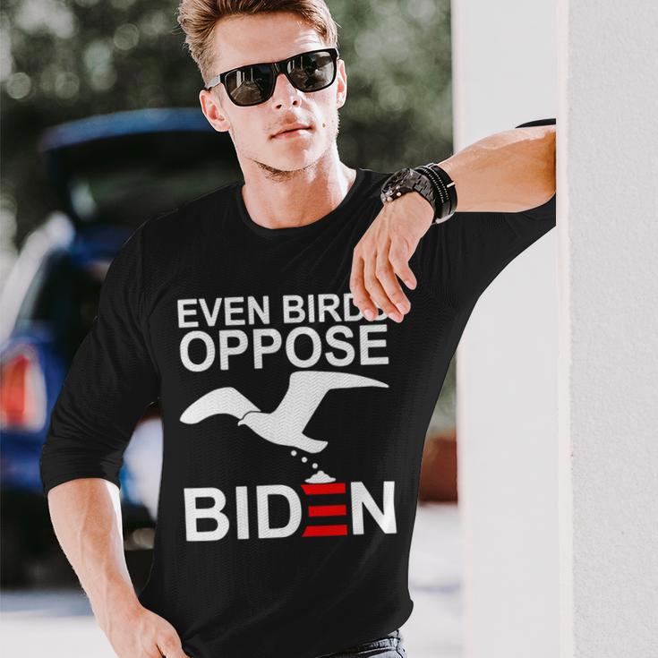 Funny Even Birds Oppose Biden Unisex Long Sleeve Gifts for Him