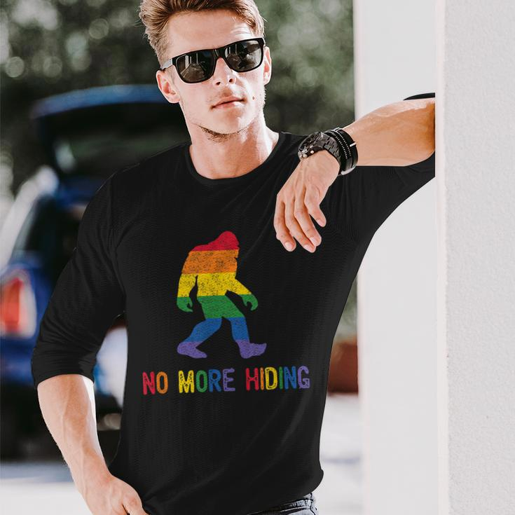 Gay Pride Support Sasquatch No More Hiding Lgbtq Ally Long Sleeve T-Shirt T-Shirt Gifts for Him