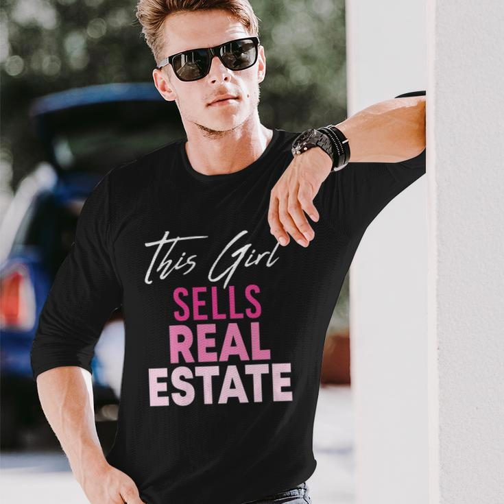 This Girl Sells Real Estate Realtor Real Estate Agent Broker Long Sleeve T-Shirt Gifts for Him