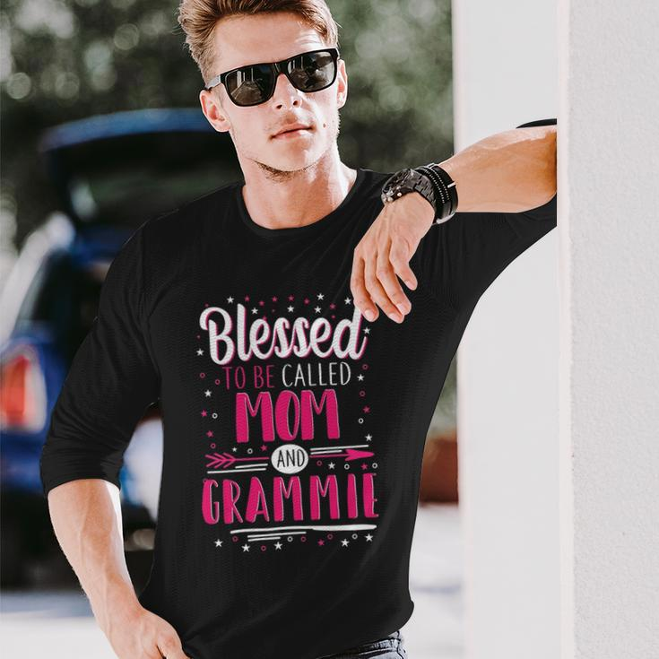 Grammie Grandma Blessed To Be Called Mom And Grammie Long Sleeve T-Shirt Gifts for Him