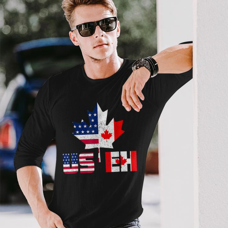 Happy Canada Day Usa Pride Us Flag Day Useh Canadian Long Sleeve T-Shirt Gifts for Him