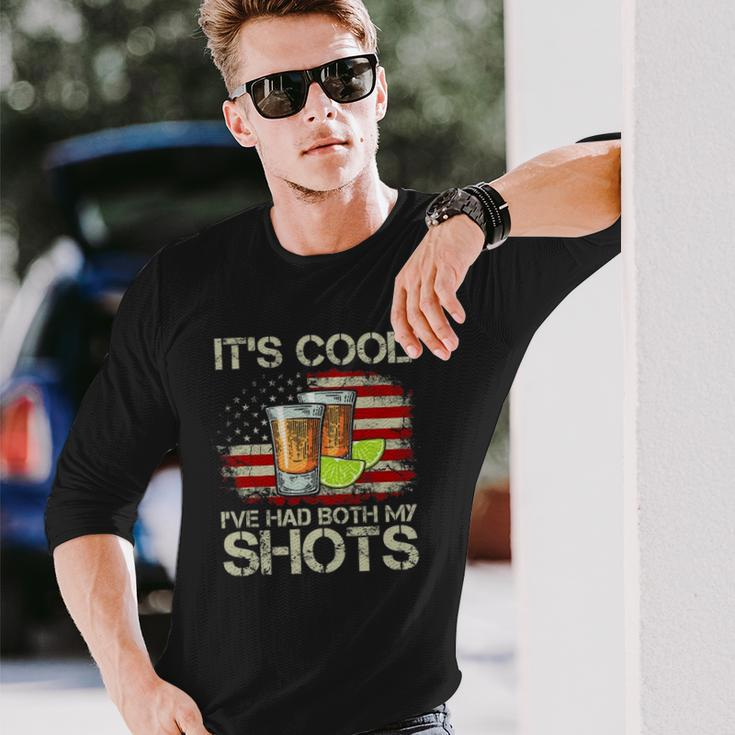 Its Cool Ive Had Both My Shots American Flag 4Th Of July Long Sleeve T-Shirt T-Shirt Gifts for Him