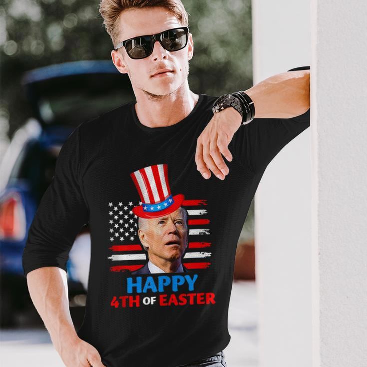 Joe Biden Happy 4Th Of Easter Confused 4Th Of July Long Sleeve T-Shirt Gifts for Him
