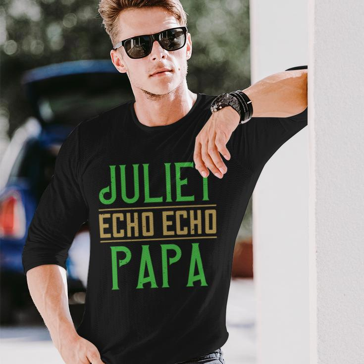 Juliet Echo Echo Papa Papa T-Shirt Fathers Day Long Sleeve T-Shirt Gifts for Him