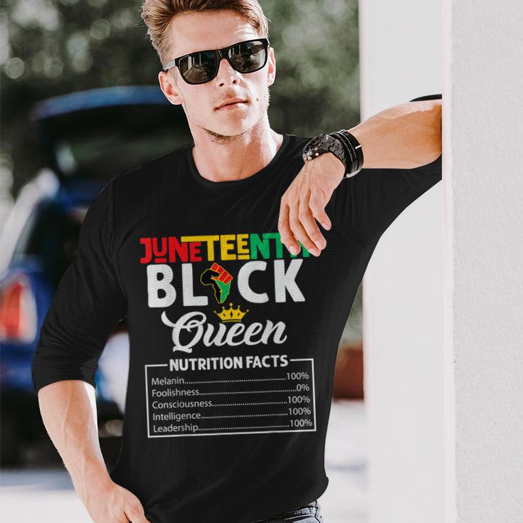 Junenth Black Queen Nutritional Facts Freedom Day Long Sleeve T-Shirt T-Shirt Gifts for Him