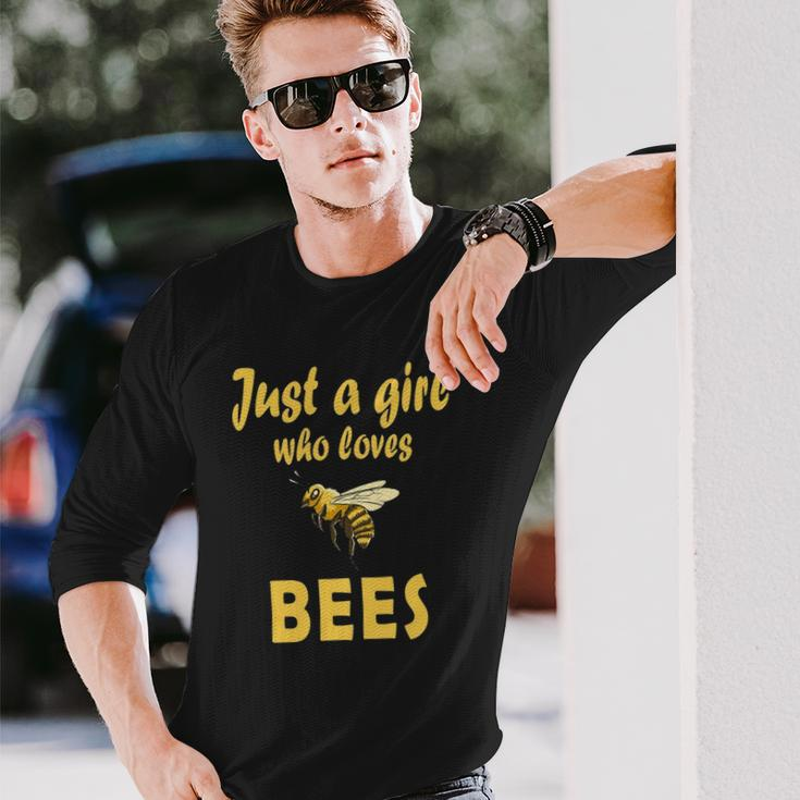 Just A Girl Who Loves Bees Beekeeping Bee Girls Long Sleeve T-Shirt T-Shirt Gifts for Him