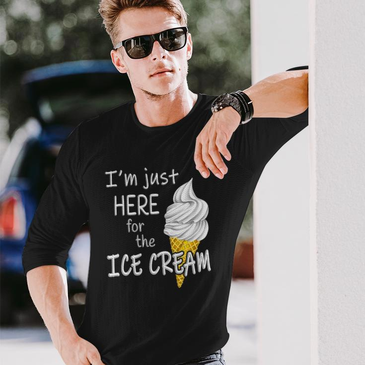 Im Just Here For The Ice Cream Summer Cute Vanilla Long Sleeve T-Shirt T-Shirt Gifts for Him