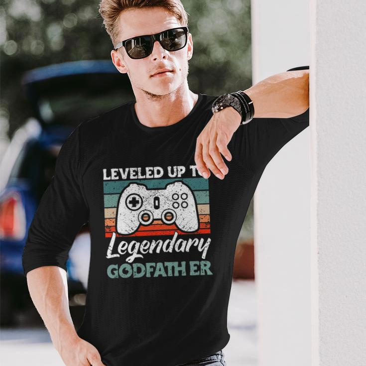 Leveled Up To Legendary Godfather Uncle Godfather Long Sleeve T-Shirt T-Shirt Gifts for Him